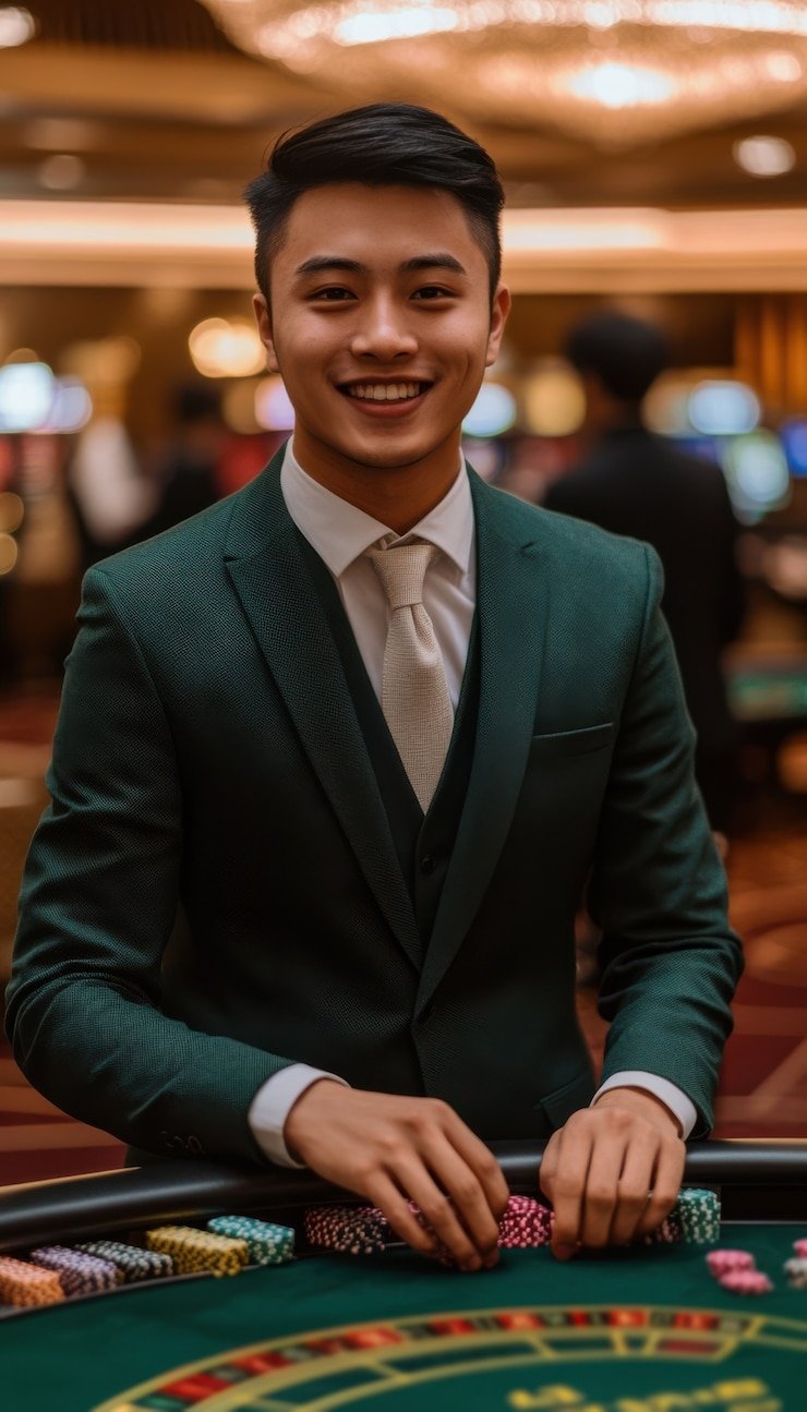 Pengguna menikmati permainan casino live dengan penyiar dan dealer profesional